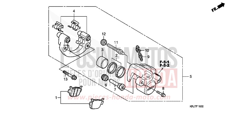 ETRIER DE FREIN ARRIERE von S-wing ABS QUASAR SILVER METALLIC (NHA48) von 2011